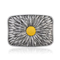 Bolatilt Belt Buckle for Men Western Belt Buckle for Mens Square belt buckle Daisy Flower Belt Buckles Native American Retro Belt Buckle